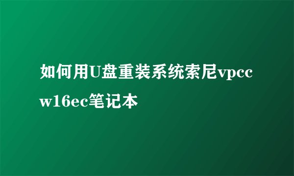 如何用U盘重装系统索尼vpccw16ec笔记本