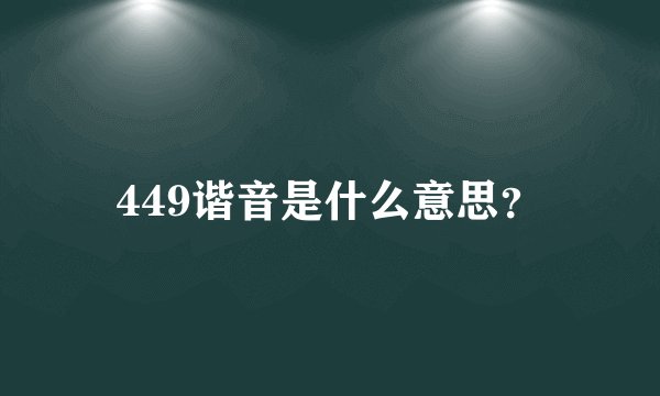 449谐音是什么意思?