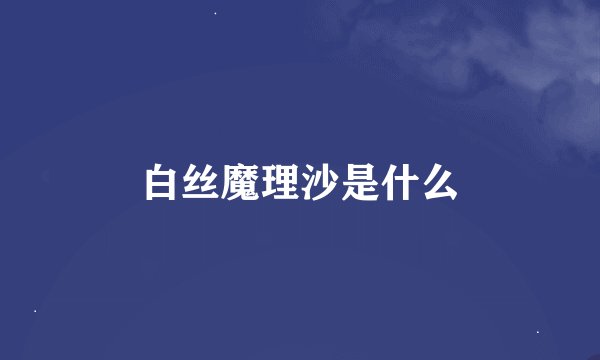 白丝魔理沙是什么