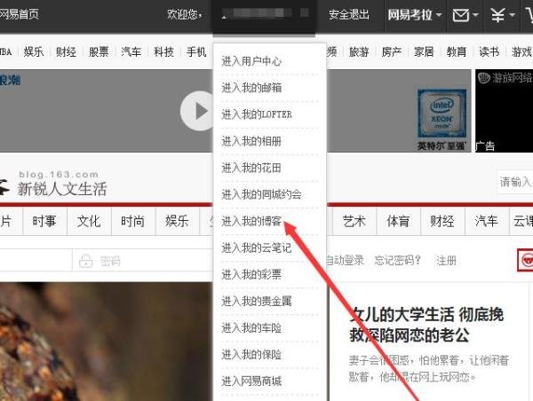怎样从163邮箱进入自己的网易博客
