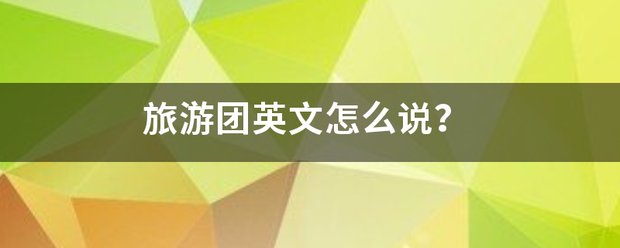 旅游团英文怎么说?
