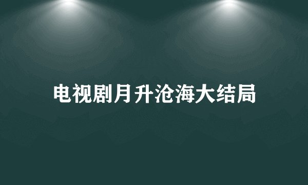 电视剧月升沧海大结局