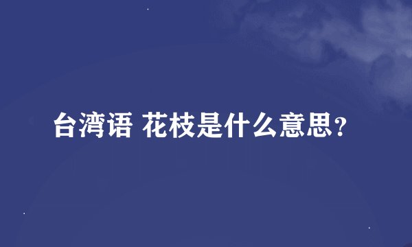 台湾语 花枝是什么意思？