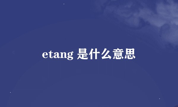etang 是什么意思