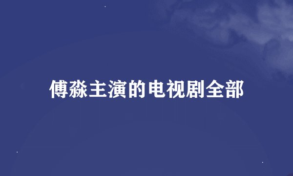 傅淼主演的电视剧全部
