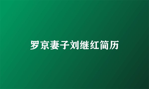 罗京妻子刘继红简历