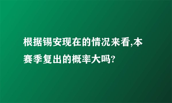 根据锡安现在的情况来看,本赛季复出的概率大吗?