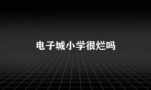 电子城小学很烂吗