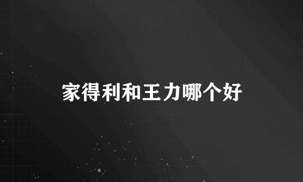家得利和王力哪个好