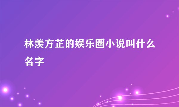 林羡方芷的娱乐圈小说叫什么名字
