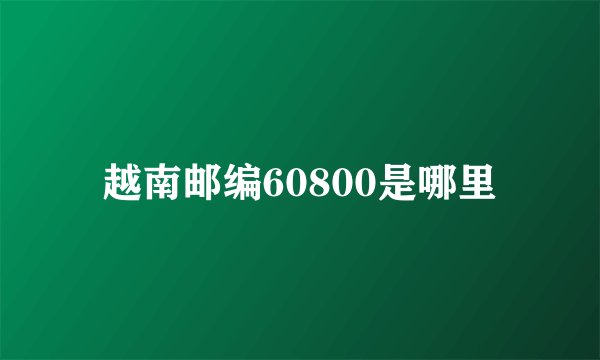 越南邮编60800是哪里
