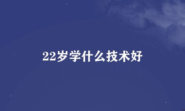 22岁学什么技术好