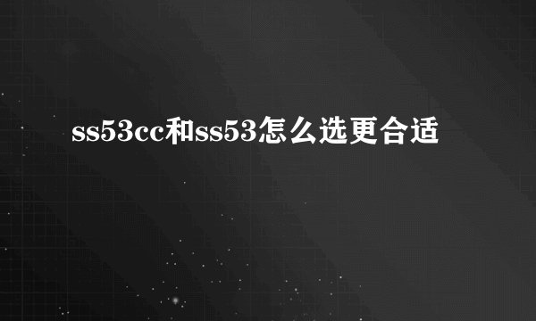 ss53cc和ss53怎么选更合适