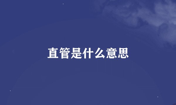 直管是什么意思