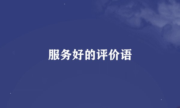 服务好的评价语
