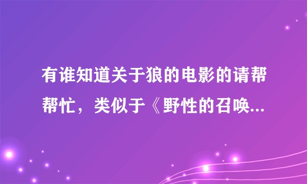 有谁知道关于狼的电影的请帮帮忙，类似于《野性的召唤》之类的，谢谢拉。