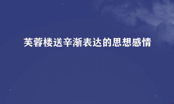 芙蓉楼送辛渐表达的思想感情