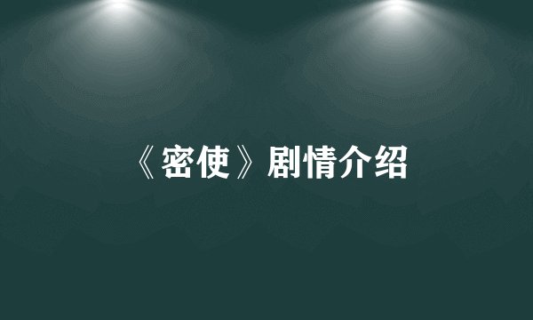 《密使》剧情介绍