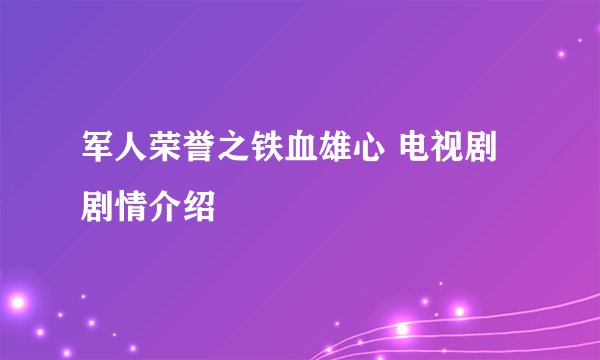 军人荣誉之铁血雄心 电视剧剧情介绍