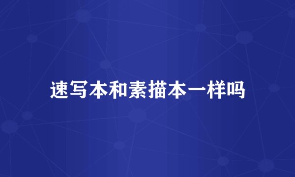 速写本和素描本一样吗