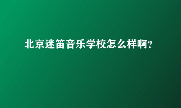 北京迷笛音乐学校怎么样啊?