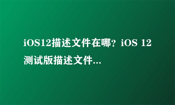 iOS12描述文件在哪？iOS 12测试版描述文件下载安装教程