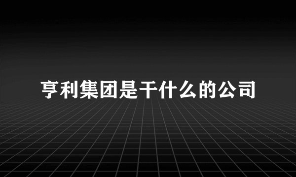亨利集团是干什么的公司