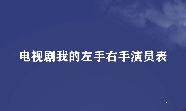电视剧我的左手右手演员表