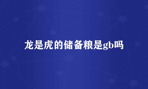龙是虎的储备粮是gb吗