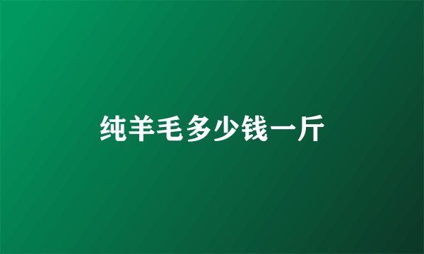 纯羊毛多少钱一斤