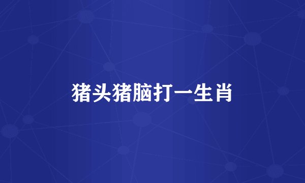猪头猪脑打一生肖