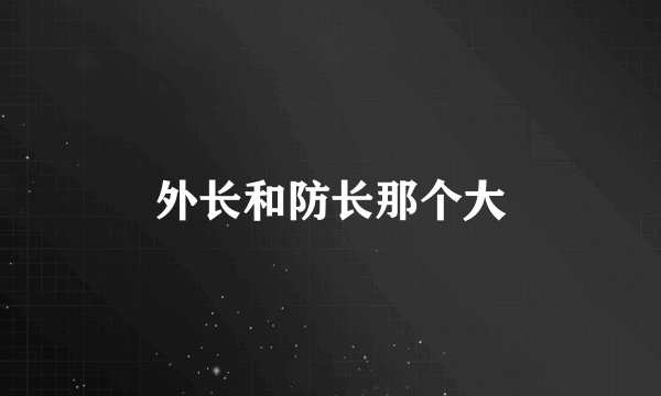 外长和防长那个大