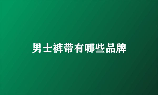 男士裤带有哪些品牌