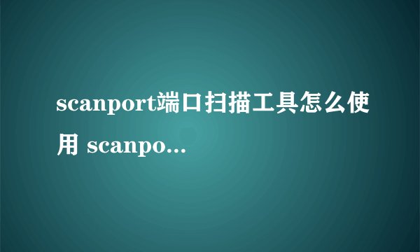scanport端口扫描工具怎么使用 scanport端口扫描工具使用教程