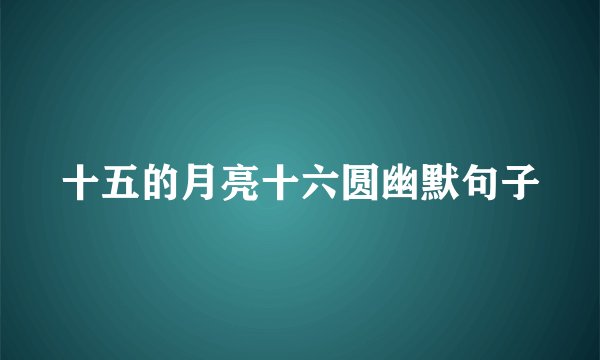 十五的月亮十六圆幽默句子