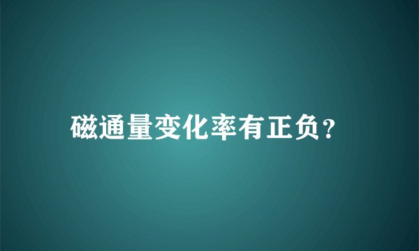 磁通量变化率有正负？