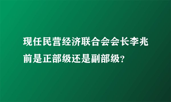 现任民营经济联合会会长李兆前是正部级还是副部级？