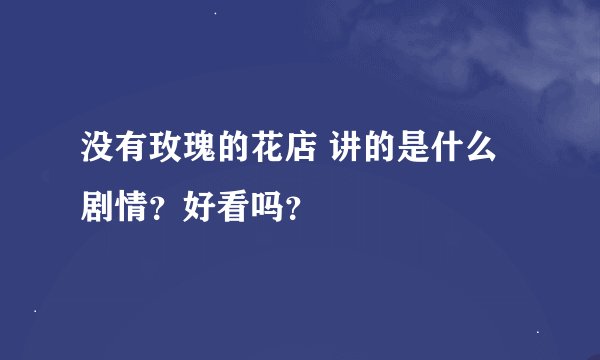 没有玫瑰的花店 讲的是什么剧情？好看吗？