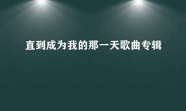 直到成为我的那一天歌曲专辑