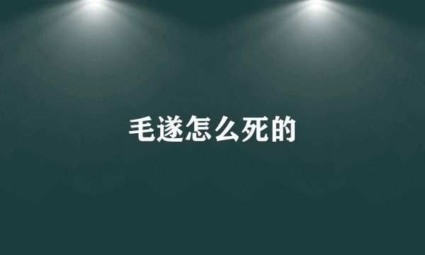毛遂怎么死的
