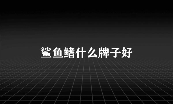 鲨鱼鳍什么牌子好