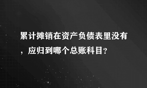 累计摊销在资产负债表里没有,应归到哪个总账科目?
