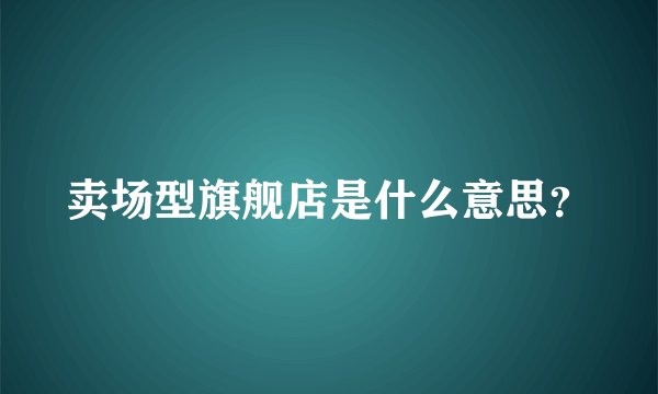 卖场型旗舰店是什么意思？