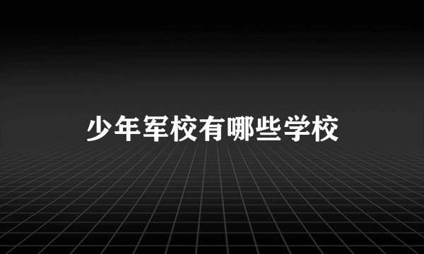 少年军校有哪些学校