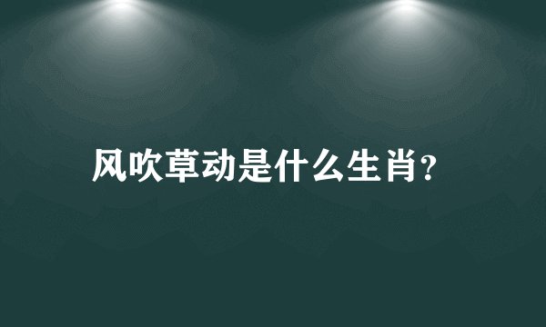 风吹草动是什么生肖？