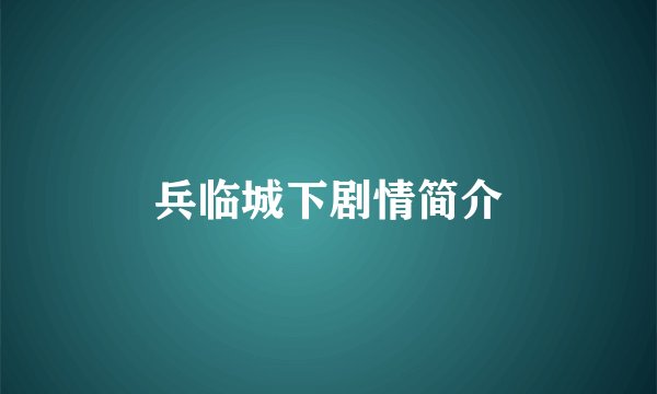 兵临城下剧情简介