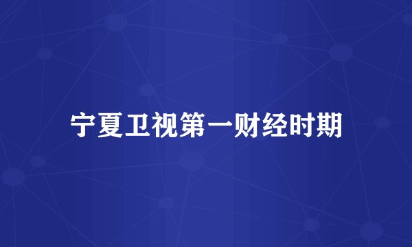 宁夏卫视第一财经时期