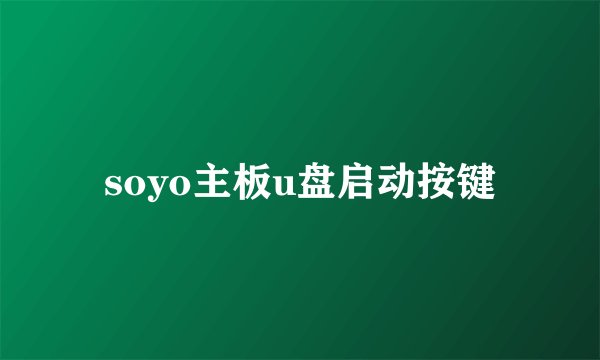 soyo主板u盘启动按键