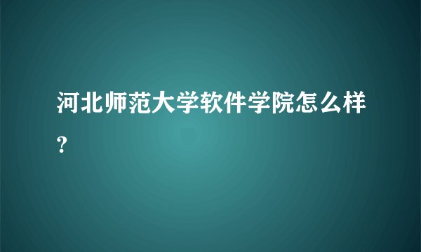 河北师范大学软件学院怎么样?