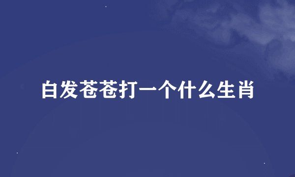 白发苍苍打一个什么生肖